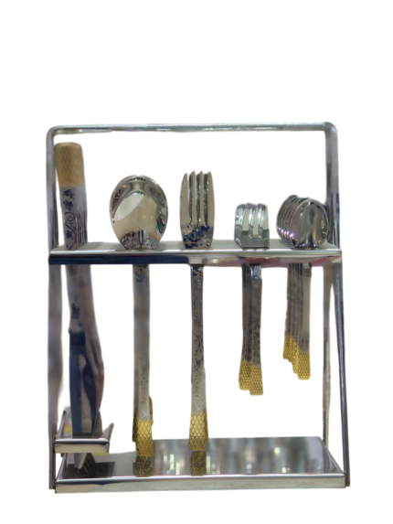 Cutlery set, 30 pieces on a stand