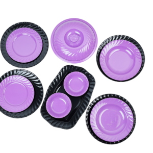 طقم ميلامين 38 ق مدور مضلع