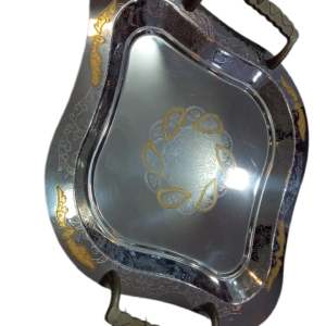 2-piece stainless steel tray set