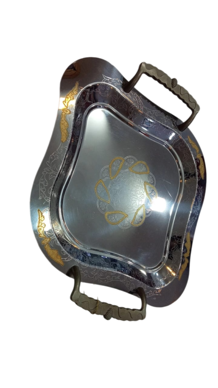 2-piece stainless steel tray set