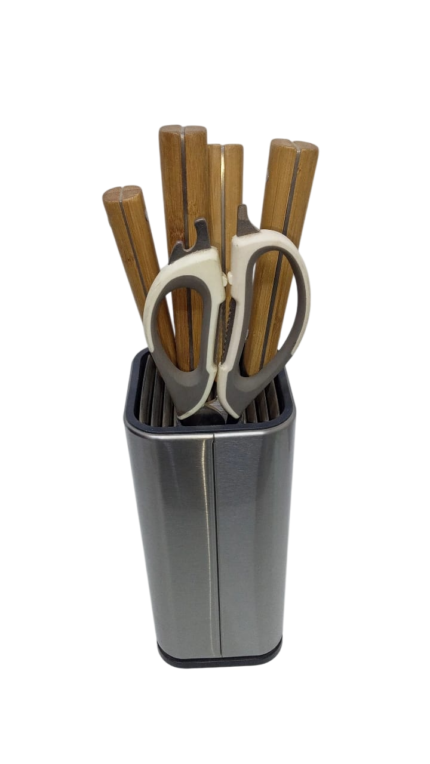 Knives on an original stainless steel stand