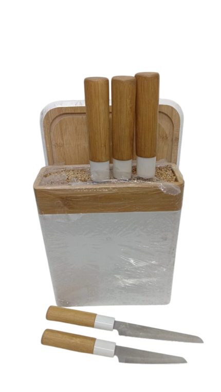 Knives on a wooden stand + planchette