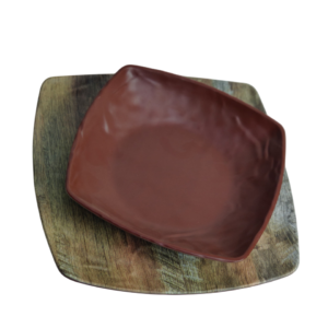 Turkish melamine square dinnerware set, 35 pieces