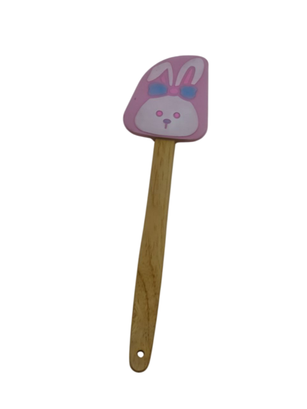 Silicone spatula, wooden handle, rabbit