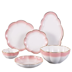 طقم ، عشاء ، 26قطع ، دهبى ، مضلع