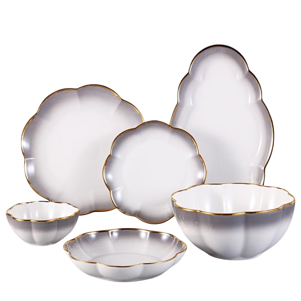 طقم ، عشاء ، 26قطع ، دهبى ، مضلع - الصورة 2