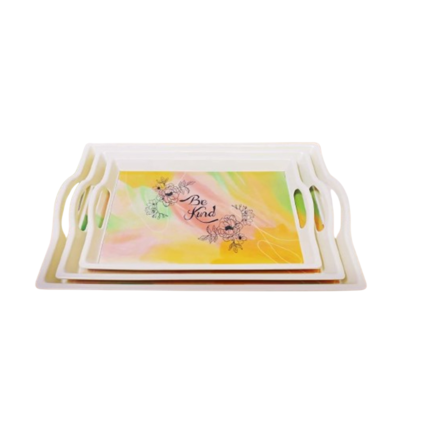 Melamine tray set, 3 pieces