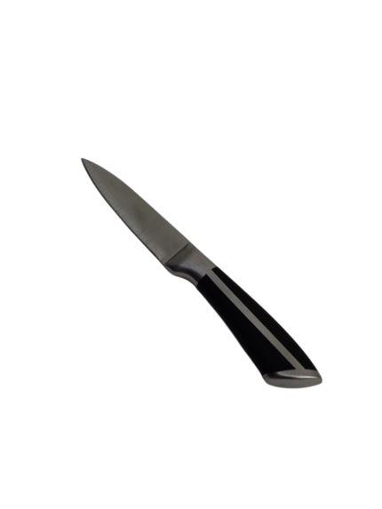 Black knife, silver line, 3.5 inches