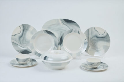 38-piece round melamine dinnerware set