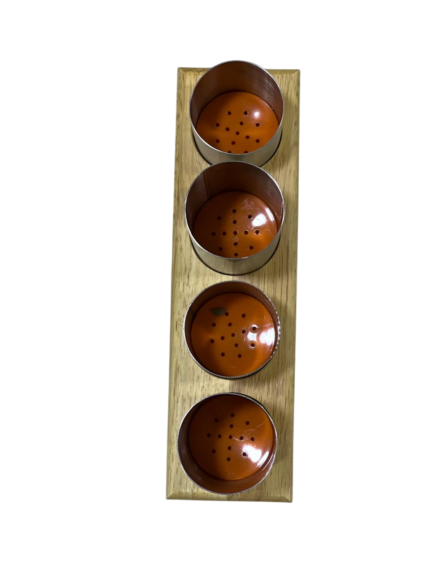 Spoon strainer, 4 pieces, wooden base