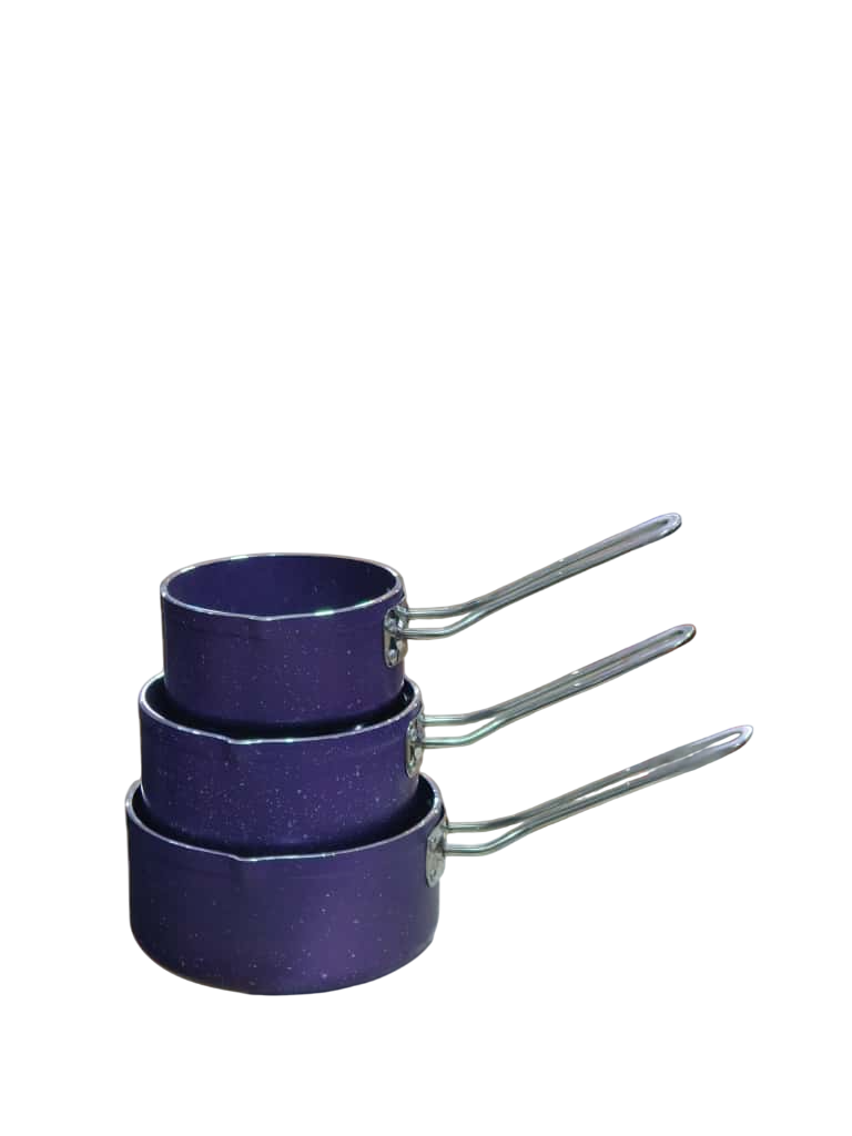 Granite casserole set with steel handle