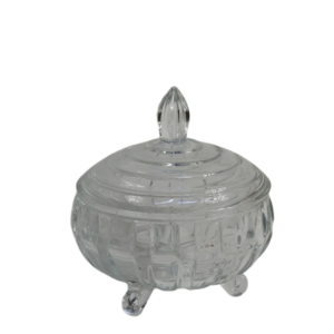 Bonbonniere, crystal glass, ribbed