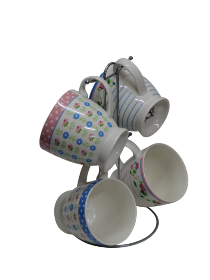 Coffee mug set on a stand