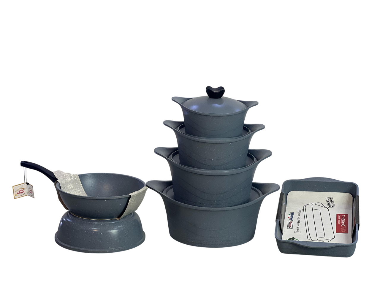 Korean granite cookware set, 21 pieces