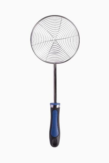 Small blue handle stainless steel falafel strainer