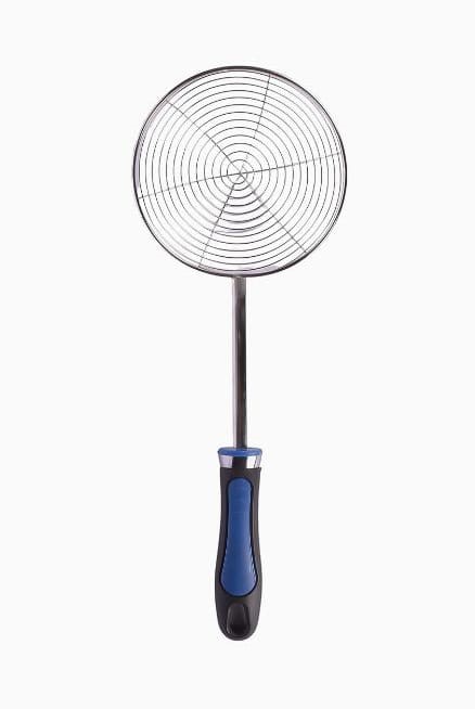 Small blue handle stainless steel falafel strainer