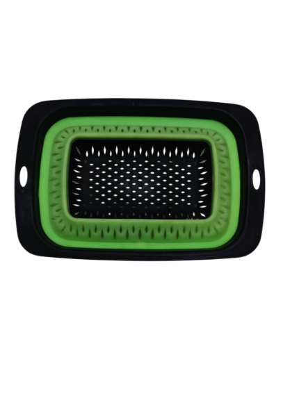 Vegetable strainer, silicone, with two rectangular handles