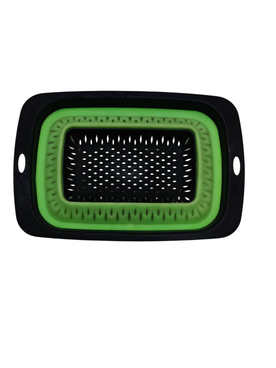 Vegetable strainer, silicone, with two rectangular handles