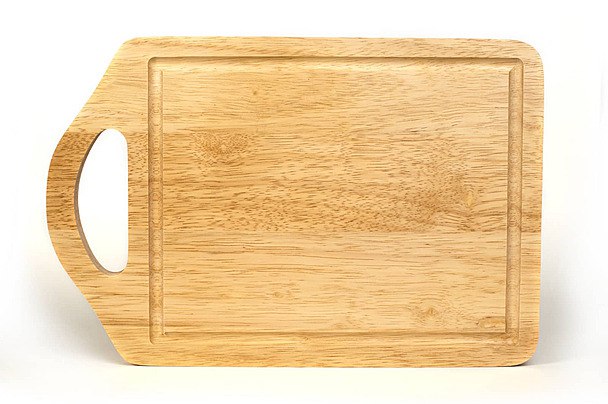 Wooden cutter, Thai style, rectangular with a hollow handle, 33 cm