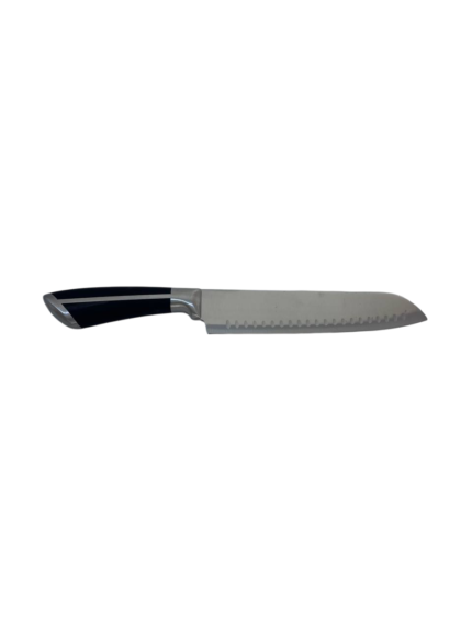 Knife, black handle, silver line, 6.5 inches