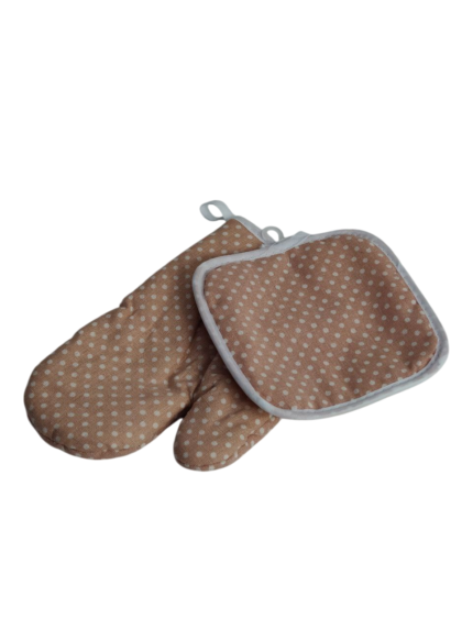 Kitchen gloves + polka dot mask (2 pieces)