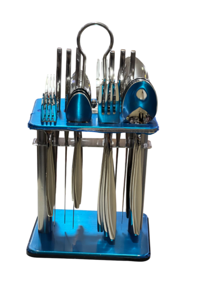 30-piece cutlery set on a silver stand