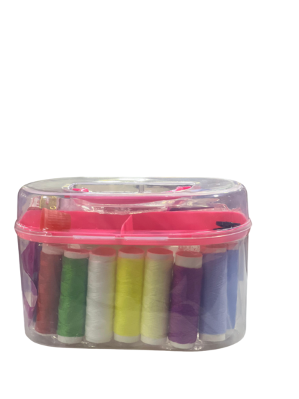 A large box of thread, a bag, with accessories.