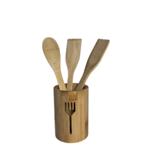 Spoon set, bamboo, 4 pieces