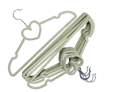 Velvet hanger, heart colors, 10 pieces