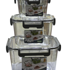 Refrigerator set, square, unbreakable, 3 pieces