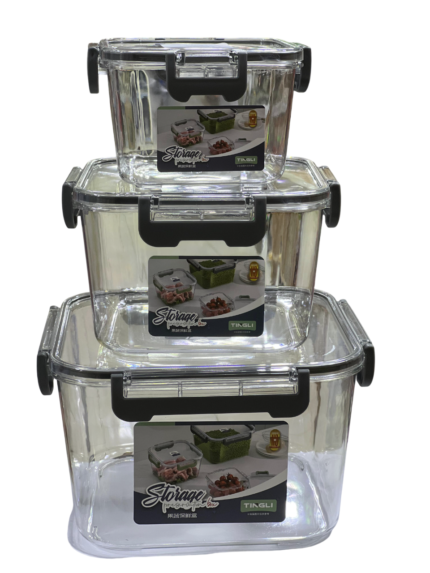 Refrigerator set, square, unbreakable, 3 pieces