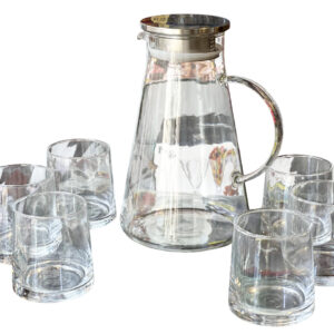Juice set, transparent stainless steel, 7 pieces
