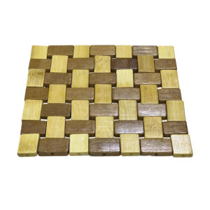 Heating base, braided bamboo, beige brown, 17 cm