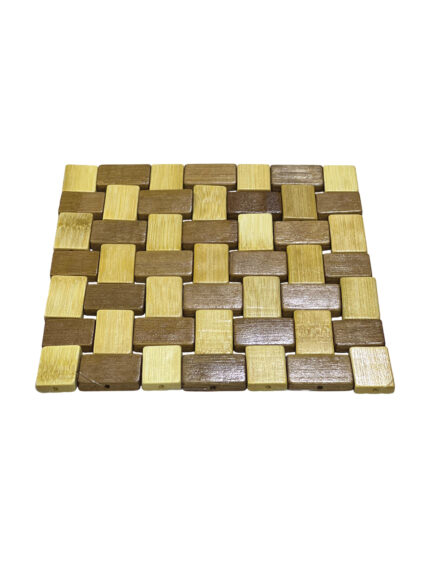 Heating base, braided bamboo, beige brown, 17 cm