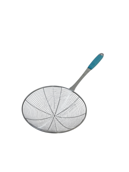Frying strainer, colored handle, matte finish, 16 cm