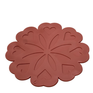 Hot pad, silicone, hearts, small, 2 pieces