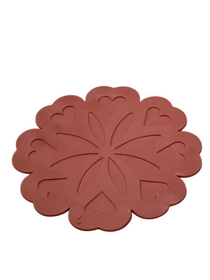 Hot pad, silicone, hearts, small, 2 pieces