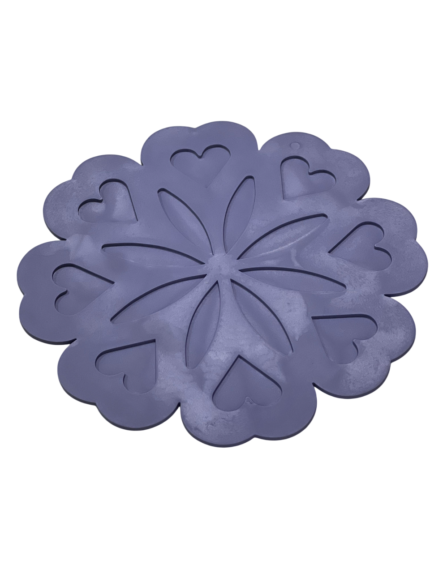 Hot pad, silicone, hearts, large, 2 pieces