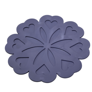 Hot plate, silicone, hearts, medium, 2 pieces