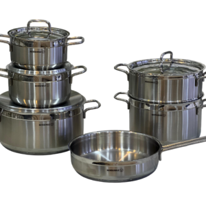 Korkmaz 10-piece stainless steel steamer set