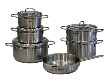 Korkmaz 10-piece stainless steel steamer set