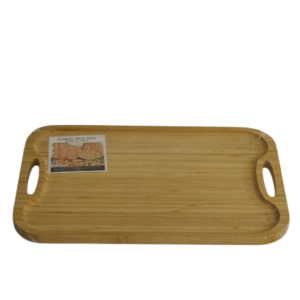 Bamboo tray, rectangular, with large handles