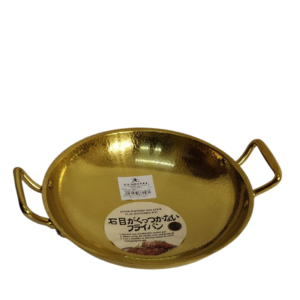 Steel frying pan, with gold handles, laser cut, size 22