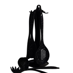 Dispensing set, black silicone, 7 pieces