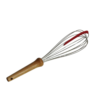 Egg beater, wooden handle, 12 inches