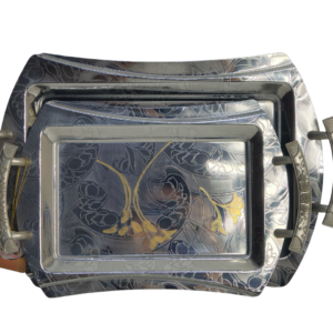 2-piece stainless steel tray set