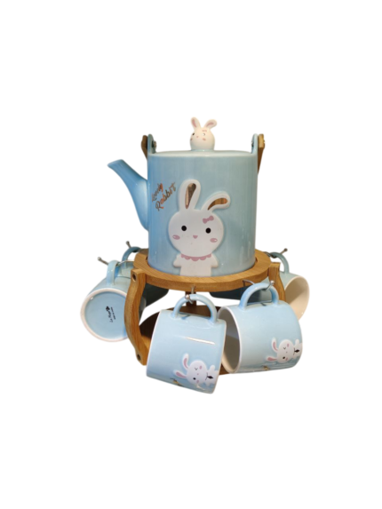 Bunny coffee set with a teapot