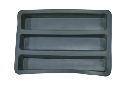 Silicone tray, 3 compartments, rectangular box