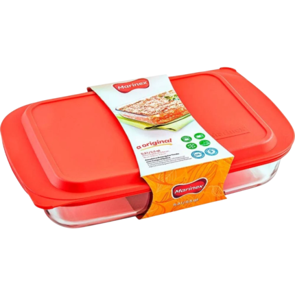 Rectangular Pyrex casserole dish with lid, 4 liters