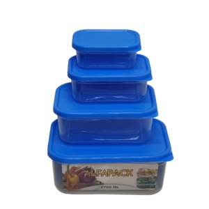 4-piece refrigerator container set with lid